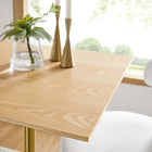 Modway - Lippa 28 po Carré Bois Bar Table, Or Naturel-Sièges 2
