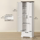 HOMCOM - Armoire de garde-manger 71 po avec 2 portes - blanc-Structure solide en MDF assurant robustesse, stabilité et durabilité 