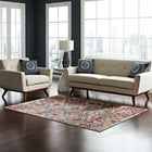 Modway - Centehua Aztèques du Sud-Ouest en détresse Tapis 4 pi l x 6 pi L - Multicolore-Tissage serré à poil bas