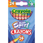 Crayola - Crayons SWIRL, 24/boîte, paquet de 6-TECHNOLOGIE SWIRL : Chaque crayon révèle un mélange palpitant de 3 à 4 couleurs, offrant une répartition exclusive des couleurs striées.