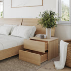 Nexera - Table de nuit à 2 tiroirs James, Érable naturel-Look et design scandinave