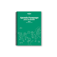Pomango - Agenda pour la famille 2027 Quotidien/Hebdomadaire - 8-1/2 W x 11 L po - Vert - Français -12 mois de août 2026 à juillet 2027