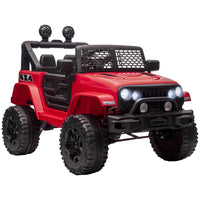 Aosom - camion jouet tout-terrain 12v pour enfants - rouge-Livré avec une télécommande, les parents peuvent contrôler la voiture à distance 
