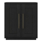 Hudson&Canal - Meuble d'appoint Tillman 28 po de largeur - Grain noir-Comprend deux portes battantes, une étagère centrale réglable et une découpe pour la gestion des câbles