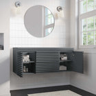 Modway - Render 48" Armoire de lavabo compatible avec un seul lavabo (non inclus) - Gris-Tiroirs à extension complète