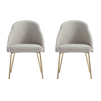 Manhattan Comfort - Lot de 2 chaises de salle à manger modernes Gracie 61,5 cm en similicuir, coloris pierre et or-Chaise de salle à manger moderne pour salle à manger et usage de travail Lot de 2