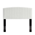 Modway - Rebecca Performance Velvet Tête de lit jumelée, Blanc-Rembourrage en mousse dense se fixe en trois positions