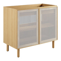 Modway - Calla 36" perforé Métal Armoire de toilette de salle de bain (lavabo non inclus) - Chêne-Portes en métal perforé
