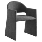 Modway - Talia Tissu rembourré Fauteuil à manger - Charbon de bois-Tissu en tissu en tissage souple à tissage slub