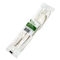 Eco Guardian - Trousse de couverts, biodégradables (fourchettes, couteaux, cuillères), paq./400 (EG-A-V001)-Design biodégradable à base de plantes