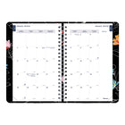 Blueline - 2026 Agenda hebdomadaire/mensuel Dramatic Floral avec couverture imprimée - 8 po x 5 po - Bilingue-Planificateur mensuel avant chaque mois