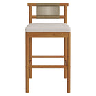 Modway - Eleni Terrasse extérieure Bois de teck Tabourets de bar Ensemble de 2 - Voile-8
