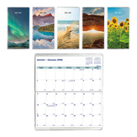 Blueline - 2026 Agenda mensuel de poche de 2 ans - 6 1/2po x 3 1/2 po - Designs assortis - Bilingue-24 mois: janvier 2025 à decembre 2027