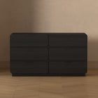 Manhattan Comfort - Commode double contemporaine moderne Chrystie 60" à 6 tiroirs - Noir-Assemblage à domicile requis Tout le matériel inclus