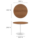Modway - Pursuit 40 po Table à manger, Blanc noyer-Plateau en MDF