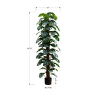 Monarch Specialties - Plante Artificielle - 83 po Heur - Arbre Monstera - Feuilles Vertes - Pot Noir-Solide et fixé dans un pot noir de 8 pouces avec des détails réalistes imitant l'écorce pour un aspect authentique