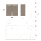 Prepac - Cabinet de rangement mural Elite 32 po avec portes à panneaux, cabinet de garde-manger avec 1 étagère ajustable - Blanc-32 pouces de large - Peut être utilisé au-dessus de l'armoire de base Elite de Prepac (BEB-3236)
