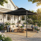 Outsunny - Pavillon 10 pi l x 10 pi L - pavillon de jardin So pi L avec toit à deux niveaux - noir-Cadre en métal solide assure la durabilité et résiste efficacement à la rouille