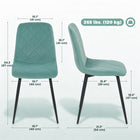 HOMCOM - Chaises de salle à manger avec pieds en métal pour cuisine - vert - ensemble de 4-Patins de protection pour éviter de rayer les sols 