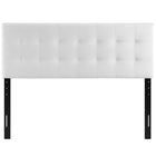 Modway - Lily Biscuit Touffé Performance Velvet Tête de lit Queen, Blanc-Hauteur ajustable de 45 » à 52,5 »