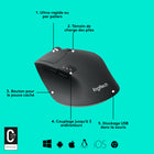 Logitech - Souris sans fil Triathlon M720 multi-dispositif - Noir-Une seule pile permet 24 mois d'alimentation