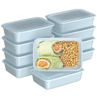 Bentgo - Boîte de conservation à 1 compartiment - Bleu ciel - Lot de 10-Plateaux repas à portions parfaites : Plus besoin de mesurer vos portions - le volume est déjà indiqué en relief sur le plateau