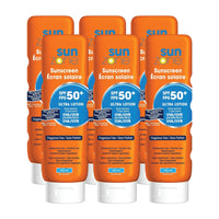 Sunzone - Lotion solaire ultra-protectrice SPF 50+ - Sans parfum - 325 ml - Lot de 6-Protection à large spectre SPF 50+ contre les rayons UVA et UVB
