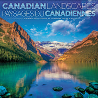 DateWorks - Calendrier Mural 16 Mois 2025 des Paysages du Canada - 12 po x 12 po - Bilingue-Septembre 2024 - Décembre 2025