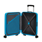 American Tourister - 19 po Rejoy Valise de Cabine Spinner - bleu azur-La poignée de transport supérieure rétractable reste près de la valise pour la protéger contre les dommages