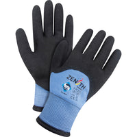 Zenith Safety - Gants enduits ZX-30° de première qualité - Taille 9 - Paquet de 12-Coquille sans coutures en nylon/Spandex de calibre 15 avec doublure en acrylique à 100 % qui offre une protection accrue contre le froid
