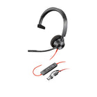 Poly - Blackwire 3310 Casque USB-C monophonique avec adaptateur USB-C/A - Certifié Microsoft Teams-Entièrement plug-n-play avec des périphériques USB, afin que les utilisateurs puissent prendre des appels au bureau ou en déplacement