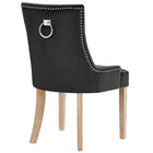 Modway - Pose Performance Velvet Chaise à manger Ensemble de 2 - Noir-Rembourrage en mousse dense pour le confort