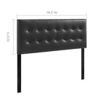 Modway - Emily Vinyle rembourré Tête de lit King, Noir-Convient aux lits king size