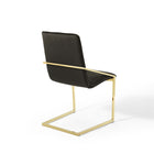 Modway - Pitch Performance Velvet Fauteuil à manger Ensemble de 2 - Or Noir-Capsules de pied non marquées