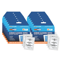 Emzone - Lingettes nettoyantes pour écran - 50 lingettes/paquet - Paquet de 12-50 lingettes emballées individuellement, antistatiques