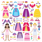 Melissa & Doug - Ensemble d’autocollants gonflés : Princesse - 67 autocollants réutilisables-Poignée de transport pratique — parfaite pour voyager !