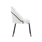 Manhattan Comfort - Lot de 2 chaises de salle à manger modernes Gracie 61,5 cm, revêtement similicuir blanc et noir-Hauteur d’assise 49,5 cm