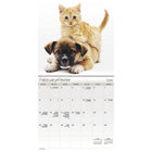 DateWorks - 2026 Mini Calendrier Mural 16 Mois - 7 po x 7 po - Amis - Bilingue -Animaux