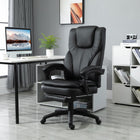 Vinsetto - Chaise de bureau à haut dossier avec repose-pieds et hauteur réglable - noir-4 dans le dos, 2 dans l’assise : 6 points de massage par vibrations au total