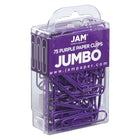 JAM Paper - Trombones géants colourés - grands trombones violets de 5 cm - paquet de 75-Taille : 2 pouces (grand/jumbo) | Gardez vos piles de papier organisées avec des trombones de couleur