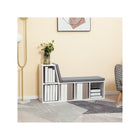 HOMCOM - Bibliothèque avec coin lecture - gris-Dimensions intérieures du compartiment trapézoïdal : 7,2 po/18,4 cm (longueur supérieure), 9,7 po/24,6 cm (longueur inférieure), 11,8 po/30 cm (profondeur), 10,9 po/27,8 cm (hauteur) 