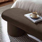 Modway - Orla Performance Velvet Banc - Marron chocolat-Glissières de plancher sans marquage