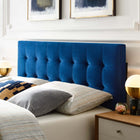 Modway - Lily Biscuit Touffé Performance Velvet Tête de lit Queen, Marine-Tissu résistant aux taches durable