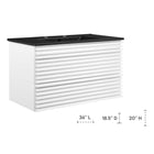 Modway - Render Support mural de 36" Vanette de salle de bain - Blanc Noir-Conception murale