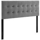 Modway - Emily Biscuit Touffé Performance Velvet Tête de lit King, Gris-Tête de lit King moderne luxueuse