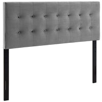 Modway - Emily Biscuit Touffé Performance Velvet Tête de lit King, Gris-Tête de lit King moderne luxueuse