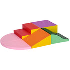 Qaba - Ensemble de jeu souple 6 pièces pour tout-petits : grimper, ramper et glisser - Rouge/Rose-Les couleurs vives stimulent la créativité et le développement visuel des enfants 
