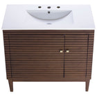 Modway - Ledger 36" Vanette de salle de bain - Blanc noyer-8