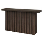Hudson&Canal - Console rectangulaire cannelée Olie de 140 cm de large - Chêne brun-La table de montage supporte un poids maximal de 60 livres