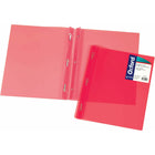 Couverture de Rapport Poly Oxford - Format Lettre - Rouge-Couverture avant transparente pour une personnalisation facile de la page de titre et une identification rapide du contenu